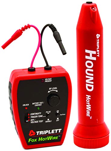 Triplett 3388 Fox & Hound HotWire Live Wire Tone and Probe Wire Tracing Kit with Adjustable Sensitivity - Traces Wires from 0 ~ 250 VAC and up to 1000 ft,Black