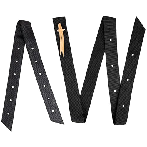 2 Piece Black Nylon Cinch Strap and Off Billet Saddle Set Double Ply