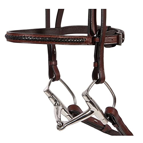 Schneiders Pinnacle Raised Braided Hunter Bridle | Includes Matching Laced Reins for Horses | Handcrafted English Tradition | Chestnut Raised Braiding - color: Chestnut
