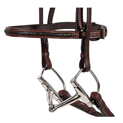 Schneiders Pinnacle Raised Braided Hunter Bridle | Includes Matching Laced Reins for Horses | Handcrafted English Tradition | Chestnut Raised Braiding - color: Chestnut