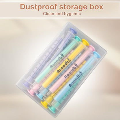 Baby Medicine Dispenser 10ML Syringe For Children,10ML Oral Syringes, Liquid Plastic Syringe Without Needle,Leak proof Dosing Tools,5 Uniquely Colour Syringes - 10 Pack - size: 10ML-10 Pack