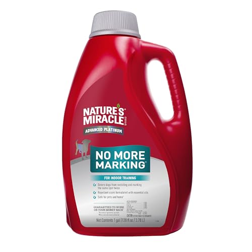Nature's Miracle Advanced Platinum No More Marking Training Spray, 128 oz | Helps Prevent Dogs from Marking the Same Spot, For Indoor Training, Safe For Pets and Home*, Repels With Essential Oils - size: 1 Count (Pack of 1)