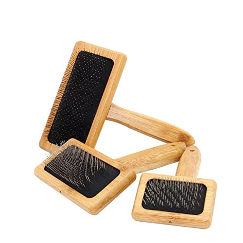 2 Pieces Wooden Carding Brushes Needle Felting Cleaner Comb with Handle - color: Large