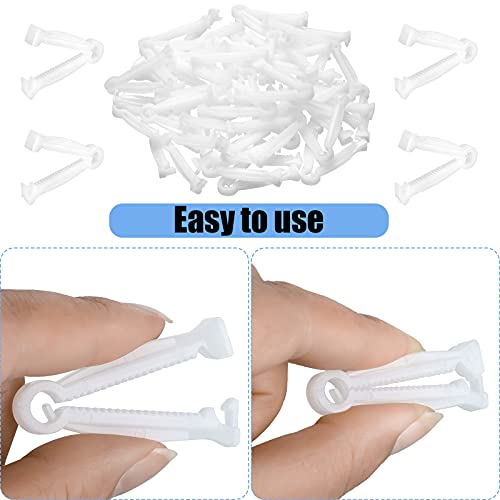 Nuanchu 100 Pcs Disposable Umbilical Cord Clamp and 1 Hemostatic Forcep, Pig Umbilical Cord Clips Kit for Animal Veterinary