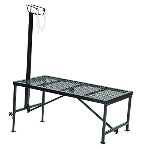 Weaver Leather Livestock Steel Trim Stand - Adjustable and Durable Trimming Stand for Sheep, Goats, and Other Livestock - Wire Headpiece Holds Animals in Place During Grooming, Black, 1 Ct (Pack of 1)