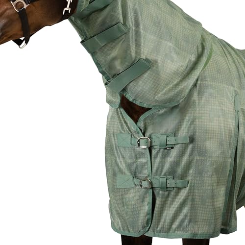Horze Defense Combo Neck Fly Sheet - New Extremes Dot - 66 in - color: New Extremes Dot, size: 66 in