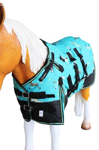 CHALLENGER 1200D Miniature Weanling Donkey Pony Horse Foal Winter Blanket - color: Turquoise Pony, size: 44 inches