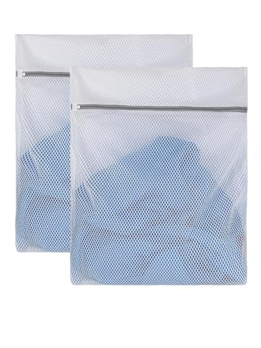 2 Pack Durable Honeycomb Mesh Laundry Bags for Delicates 12 x 16 Inches