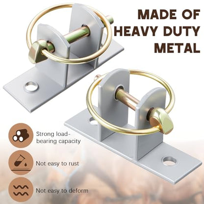 8 Pcs Water Bucket Hooks for Horses with Pin Heavy Duty Wall Mounted Horse Feed Bucket Hangers Holders Metal for Horse Stall Stable Barn Animal Supplies