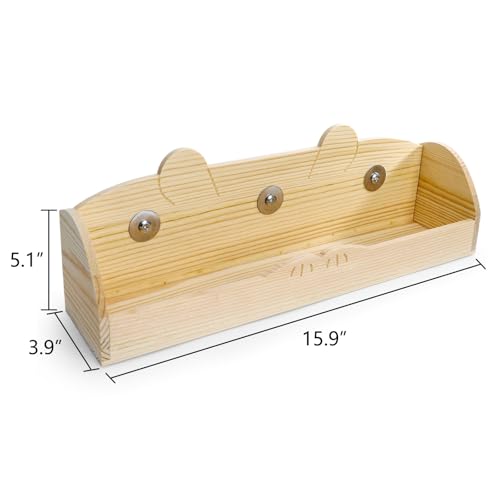 Hedume Rabbit Hay Feeder, Wooden Bunny Food Feeding Manger, Rabbit Hay Holder Less Wasted Food Dispenser for Guinea Pig, Chinchilla, Hamster