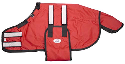 Derby Originals Mini Horse & Foal Winter Turnout Blanket – Reflective, No-Hardware Design, 600D Waterproof Outer, 150g Insulation, 170T Lining, Adjustable Fit, 1-Year Warranty - color: Red