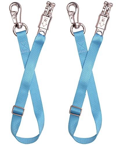 Adjustable Trailer Tie （2 Pack）-Horse Trailer Nylon Strap Tie，Adjusted from 25 to 37” - color: Hurricane Blue