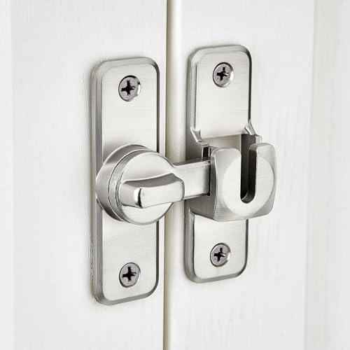 Silvery 90/180 Degree Flip Latch,Zinc Alloy Barn Door Latch - color: Silvery