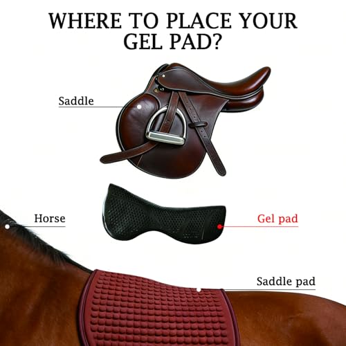THREE ARCHERS Silicone Gel Saddle Pad for Horses - Non Slip & Shock Absorbing Horse Saddle Pad, Comfortable All Purpose Western/English Riding Saddle Pad, Washable & Durable Design