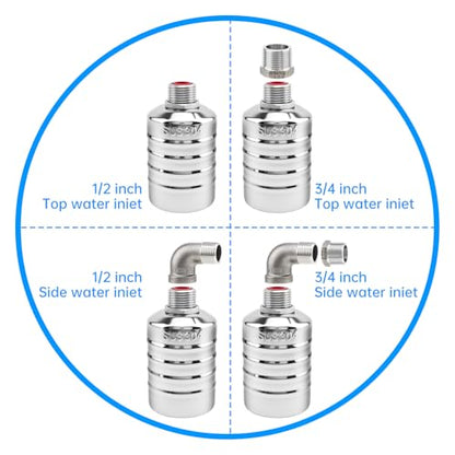 Float Valve Automatic Water Level Control Water Float Valve 1/2 to 3/4in | 304 Stainless Steel Water Float Valve for Water Tank, Livestock Trough - style: Style 5