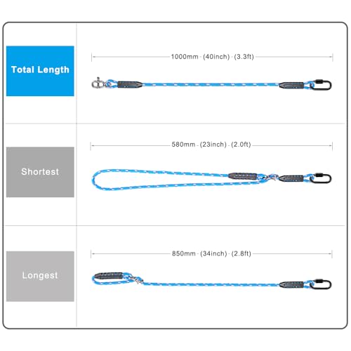 SELEWARE 3ft Tree Swing Rope, Adjustable Hammock Straps Hanging Kit - color: Blue-2 Pack, size: 3ft