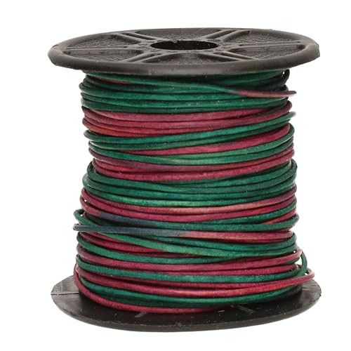 The Beadsmith Leather Cord – Gypsy Dyed Sunset – 1mm Spool – 25 Yards/22.86 Meters – Indian Leather Thong Ideal for Braiding, Beading, Necklaces, Fine Lacing, Hair Accessories & DIY Jewelry Making - size: 1mm, style: Gypsy Dyed Sunset – 25 Yards