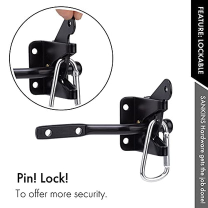 Self Locking Gate Latch for Wooden Fence with Pull String, 1pcs | Automatic vinyl gate latch, post mount automatic gravity fence latches for pool/garden/shed - size: With Pull Ring