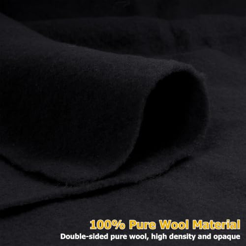 12" x 39" Wool Felt Fabric, 100% Merino Wool Felt - color: Black, size: 12" x 39"