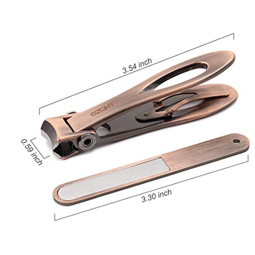 Ultra Wide Jaw Opening Nail Clippers Set, Toenail Clippers for Thick Nails, Heavy Duty Nail Cutter, Stainless Steel Toe Nail Clippers for Seniors, Men & Women Manicure,Pedicure,Big(Bronze) - color: Bronze