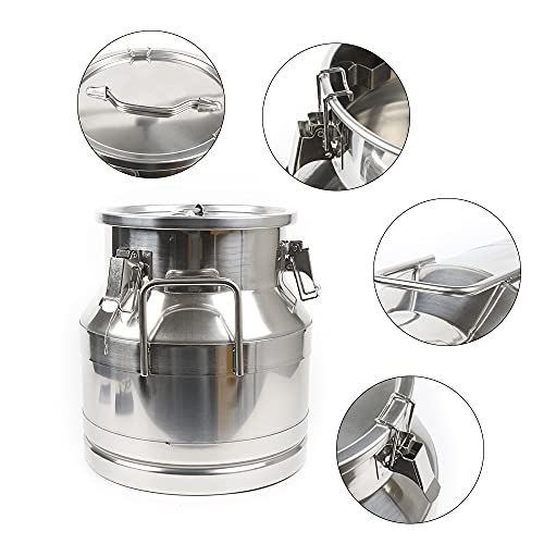 12L 3.16 Gallon Milk Can Stainless Steel Milk Bucket Wine Pail Bucket Versatile Milk Can Wine Bucket Liquid Storage Milk Transport Can Tote Jug with Sealed Lid Heavy Duty and Carry Handle - size: 12L 3.16 Gallon