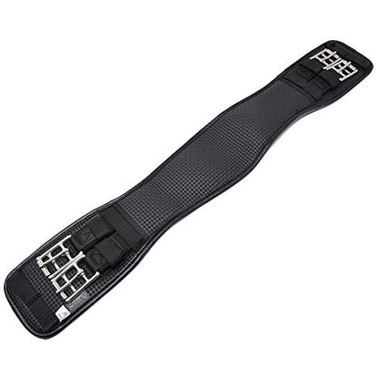 Ovation Ovsellerie Airform Chafeless Dressage Girth - Cushioned Textured Soft Black Horse Girth with Stainless Steel Hardware