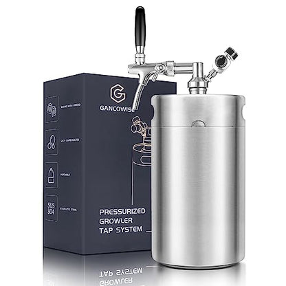 GANCOWISE 270OZ Mini Keg Growler, Pressurized Home Dispenser System