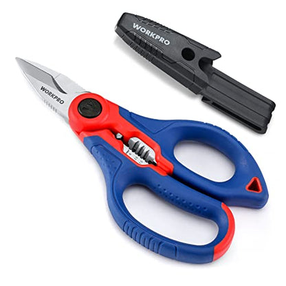 WORKPRO Stainless Electricians Scissors, 6.4" Electrician Shears