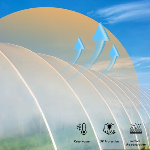 Greenhouse Plastic Sheeting 24' x 100' 6 Mil, Clear UV Resistant Heavy Duty Polyethylene Film, Thick Greenhouse Cover for Garden, Farm, Agriculture - size: 24x100 FT