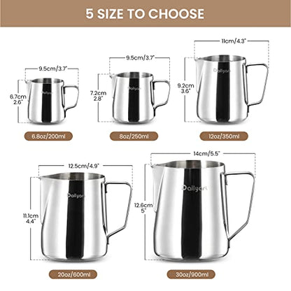 Dailyart Milk Frother Cup 12oz/350ml Milk Frothing Pitcher - size: 11.8 Ounces
