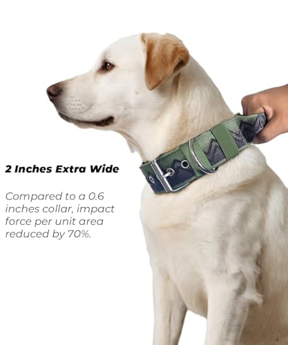 Dog Collar for Large Dogs,2 in Wide Heavy Duty,Pressure-Relief Padded, C-M - color: Night Jungle, size: M