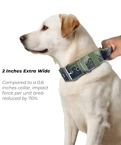 Dog Collar for Large Dogs,2 in Wide Heavy Duty,Pressure-Relief Padded, C-M - color: Night Jungle, size: M
