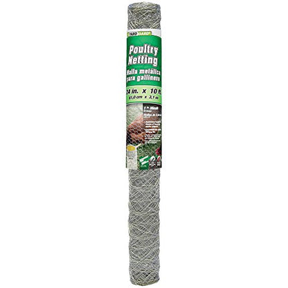 YARDGARD 2 Inch Poultry Netting, Chicken Wire Fence, 20 Gauge Galvanized Steel, Rabbit Fencing, Bird Enclosures, Garden Protection and Plant Support, 24 Inches x 10 Feet - size: 24 Inches x 10 Feet