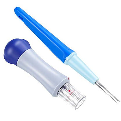 WILLBOND 2 Pack Needle Felting Tool Pen with 3 Needles Punch Style Tool with 7 Barbed Wool Accessories Wool Needle Felting for DIY Patchwork and Craft Making Felt