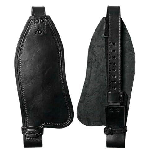 HILASON Leather Saddle Replacement Fender Pair with Hobble Straps, Genuine Skirting Leather Stirrup Leathers, 2 Inch Wide - color: Black
