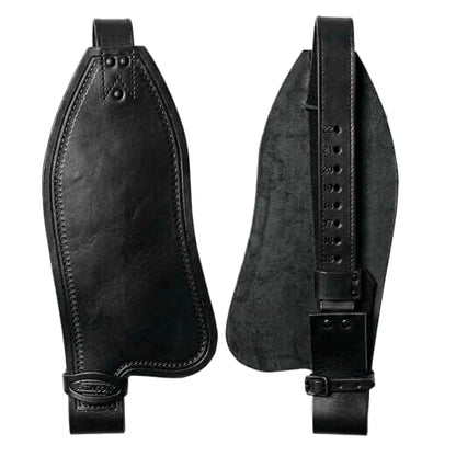 HILASON Leather Saddle Replacement Fender Pair with Hobble Straps, Genuine Skirting Leather Stirrup Leathers, 2 Inch Wide - color: Black