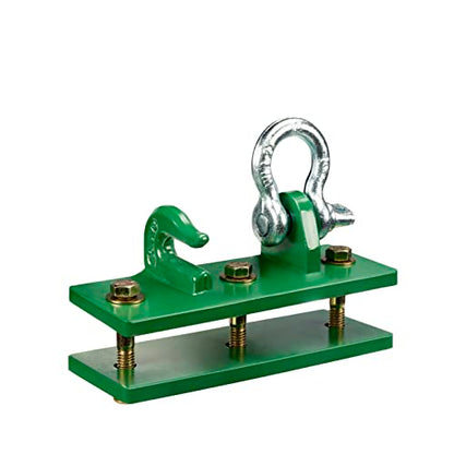 Tractor Bucket Hooks, Bolt On Clevis Mount with 1/2” Shackle, 5/16”Grab Hooks G70 Steel, Shackles Mount with Backer Plate, Heavy Duty Tow Hook for SUV RV UTV Tractors Bucket(Green) - color: Green