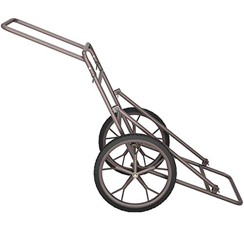 Goplus Folding Deer Cart, 500LBS Deer Hauler with Big Rubber Wheels, Heavy Duty Metal Hunting Game Cart for Animals, Firewood, Hiking, Fishing - style: 23" x 51" x 37.5"
