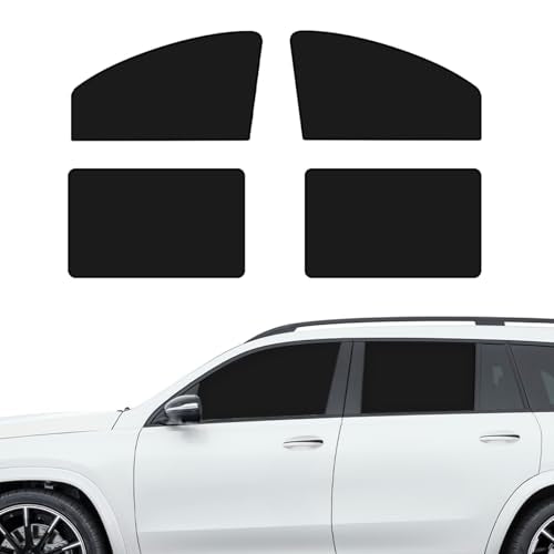 4 PCS Car Window Shades, Magnetic Light Blocking and UV Protection Privacy Shades, Car Window Screen for Baby, car Sunshade for Camping, Napping, Sleeping, Breastfeeding (Black) - color: Black