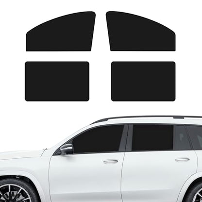 4 PCS Car Window Shades, Magnetic Light Blocking and UV Protection Privacy Shades, Car Window Screen for Baby, car Sunshade for Camping, Napping, Sleeping, Breastfeeding (Black) - color: Black