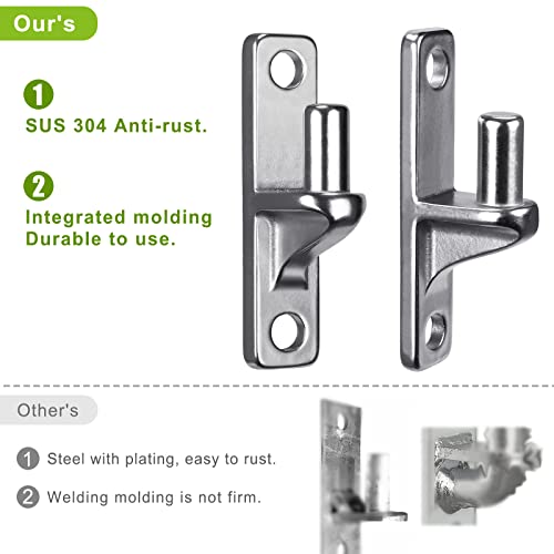 Insaga 304 Stainless Steel Gate Hinges 4 Pcs, Heavy Duty Wall Mount Hinges with 5/8" Pin, One-Piece Casting Farm & Chain Link Fence Gate Hardware - color: Silver-SS-4Pcs-Pin