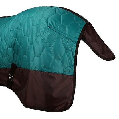 Showman 420 Denier Quilted Nylon Horse Blanket - color: Teal, size: 62"