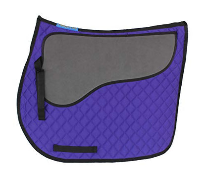 CHALLENGER Horse 23" x 20" English All-Purpose Contoured Quilted Trail Saddle Pad 72143 - color: 퍼플.