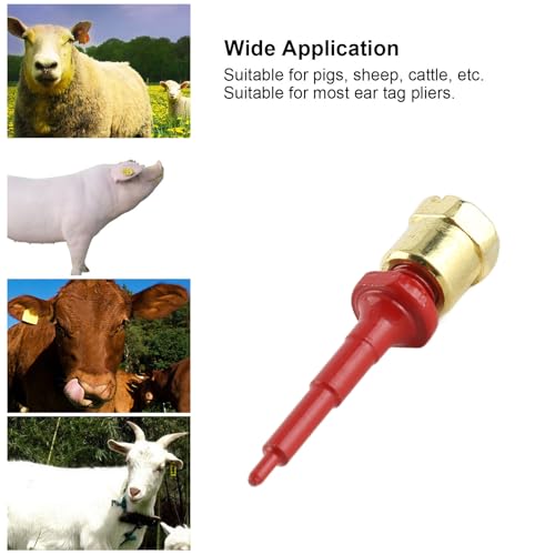 Ear Tag Needle Pin, Stainless Steel Replacement Applicator Pin for Livestock Tagging Silver 3.4cm 1 Pack