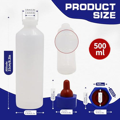 2PCS 500ml Calf Nursing Feeder Bottle with Rubber Nipple Milk Feeder Feeding Bottles,Farm Goat Calf Sheep Milk Feeder Livestock Tools (500ml 2pcs) - size: 1 Count (Pack of 2)