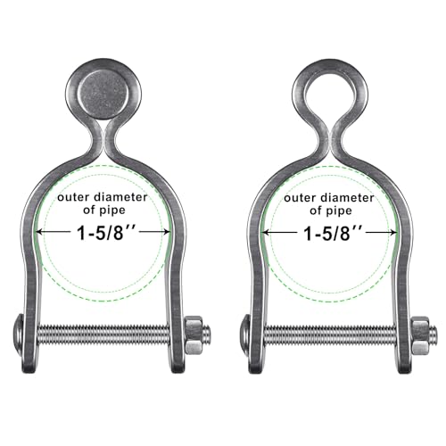 Insaga 2 Pack 1-5/8'' x 1-5/8'' Chain Link Fence Gate Post Hinge, 304 Stainless Steel Heavy Duty Gate Hinges Includes Female Gate Hinge (2pcs), Male Gate Hinge (2pcs), 1-5/8'' Chain Link Fence Parts - color: Lightweight, size: 1-5/8''-2Pack