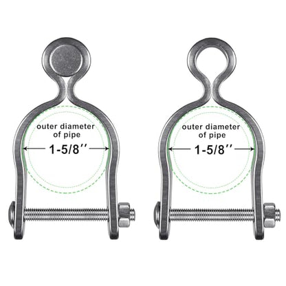 Insaga 2 Pack 1-5/8'' x 1-5/8'' Chain Link Fence Gate Post Hinge, 304 Stainless Steel Heavy Duty Gate Hinges Includes Female Gate Hinge (2pcs), Male Gate Hinge (2pcs), 1-5/8'' Chain Link Fence Parts - color: Lightweight, size: 1-5/8''-2Pack