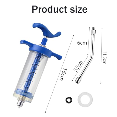 1Pcs Reusable Goats Syringe, Goats Feed water filler, Reusable, Drench Nozzle, for Bird, Cattle, Sheep, Goats, Horse, Pig, Dog Supplies, Pet Water Filler Tool (M-50ML)