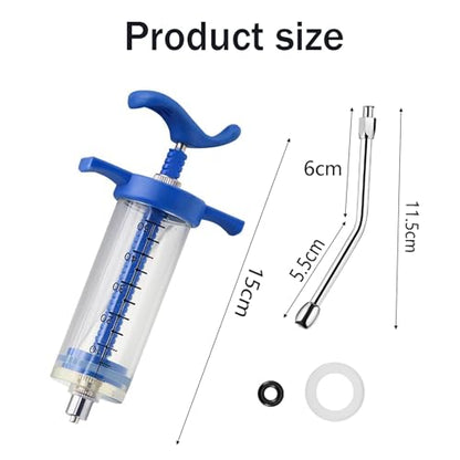 1Pcs Reusable Goats Syringe, Goats Feed water filler, Reusable, Drench Nozzle, for Bird, Cattle, Sheep, Goats, Horse, Pig, Dog Supplies, Pet Water Filler Tool (M-50ML)