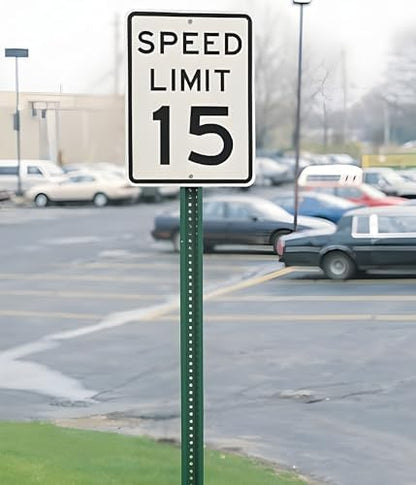 U-Channel Sign Post/Delineator Post, 6-Foot Green Painted, 1.12 lb/ft Steel, Pre-Drilled Holes (2 Pack)